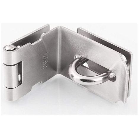 1  PCS  de Loquet de Porte à Angle Droit en Acier Inoxydable à 90 Degrés, Moraillon de Cadenas, Fermeture Cadenas à Cadenas Lourd, Moraillon de Loquet de Porte, Verrou de Porte Haute Sécurité