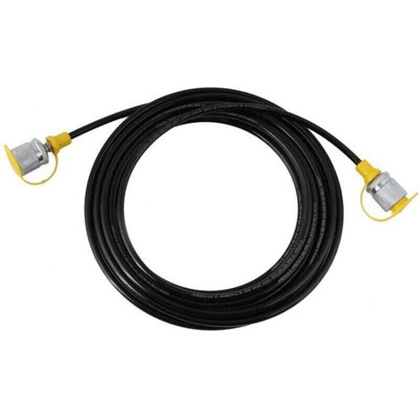 Manguera de presión hidráulica de 64 MPa, 5 metros / 16,4 pies, conector hembra M16-M16, color negro -Crezuo