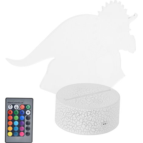 Veilleuse dinosaure tactile 3D à 4 modes, 16 couleurs de luminosité réglable, télécommande incluse. Jouet cadeau idéal. (1/5)