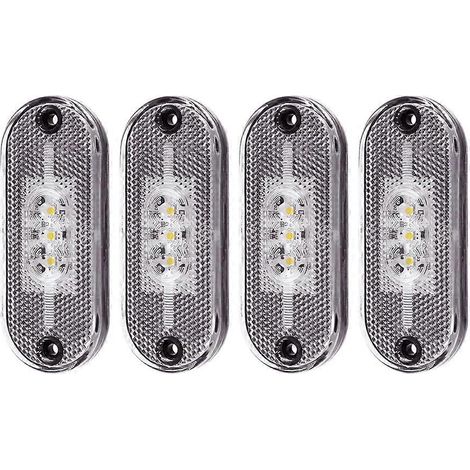 4 feux de position latéraux à LED 12V/24V, clignotants blancs pour camions, remorques et caravanes (1/5)