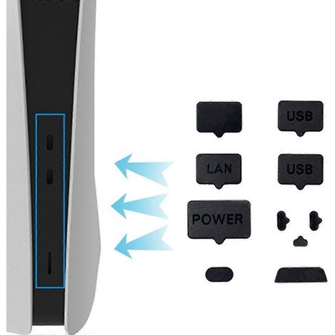 Bouchon anti-poussière pour PS5 Slim, protection en caoutchouc contre la poussière (1/4)