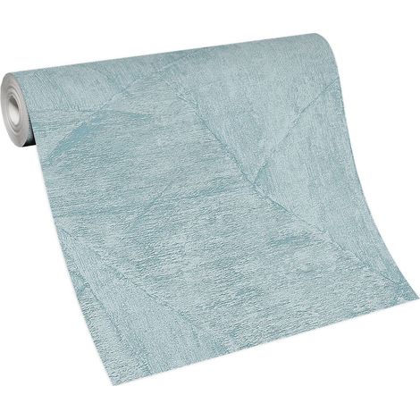 BRICOFLOR Papier Peint graphique turquoise Papier Peint imitation fausse pierre turquoise Tapisserie intissée fausse pierre pour salon, cuisine & plus (1/4)