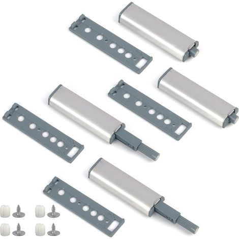 4 Pièces Push to Open Poussoir Porte Placard, Système d’Ouverture Push-to-Open Encastrable Puissant, Fermeture Amortisseur pour Meuble, Armoire et Porte Lourde (1/5)