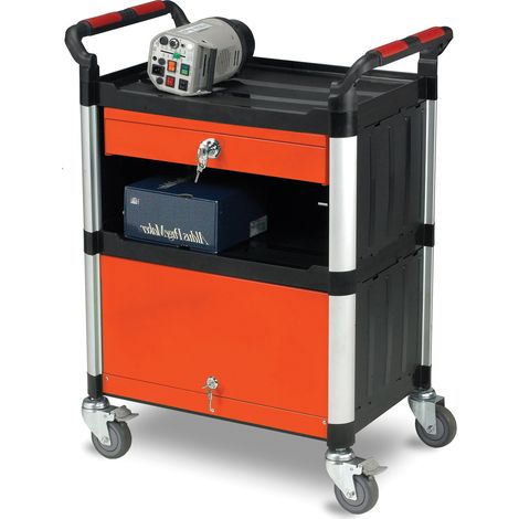 Chariot RS PRO Non 3 plateaux en Aluminium, 630 x 424mm, Capacité de charge 150kg Charge légère ( Prix pour 1 ) (1/2)