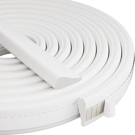 Joint d'étanchéité pour portes et fenêtres, 5 m, bande isolante en mousse, bande d'étanchéité autocollante pour cadre de porte, blanc