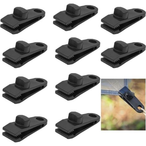 Bardusch Lot de 10 clips de fixation pour bâche de tente en plastique multifonction pour le jardinage, la tente, les couvertures, les bannières (1/5)