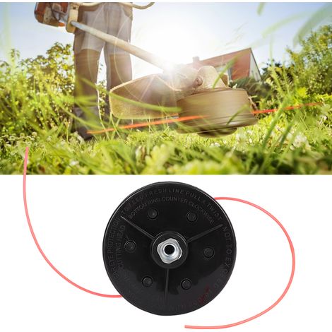 Tête de coupe-bordures pour tondeuse à gazon, accessoires de jardinage, robuste et durable, type à écrou, noir (1/5)