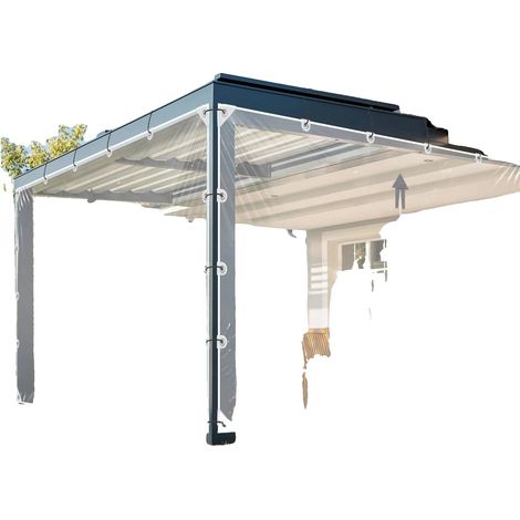 Lona transparente e impermeable, diseño robusto, Transparent-a, 2,4 x 4,5 m. (1/2)