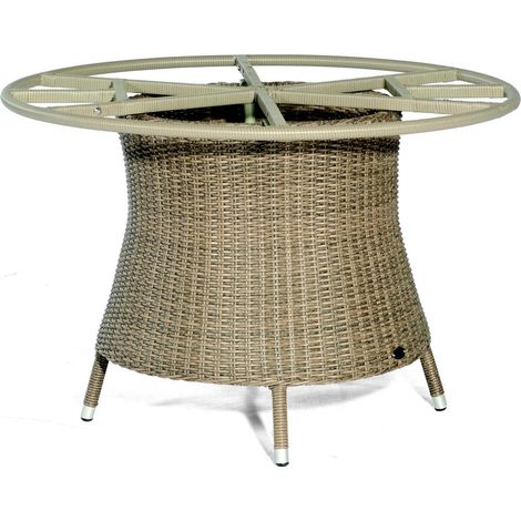 Tischgestell Base-Polyrattan 110 cm rund Alu/KS rustic-stream