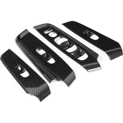4pcs Garniture de Commutateur de Lève-vitre en Fibre de Carbone pour Nissan Sylphy Sentra 2020, Panneau de Porte Intérieur, Décoratif, Noir (1/3)