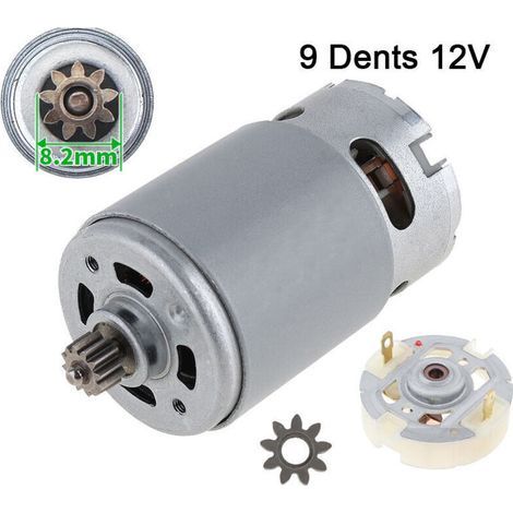 RS550 Gleichstrommotor mit 9 Zähnen – Bürstenmotor – 12 V, inklusive 1 x 9-Zahn-Bürstenhalter (1/4)