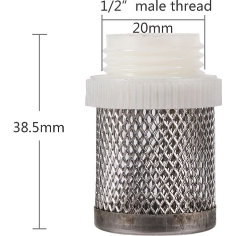 (type 1) Filtre en acier inoxydable à mailles fines pour pompe d'irrigation de jardin, filtre de protection pour tuyau d'arrosage, filtre en laiton pour le nettoyage de l'eau (1/5)