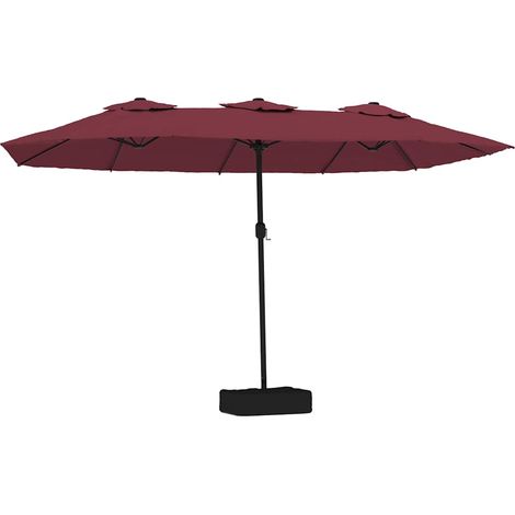 Maison Exclusive - Doppel-Sonnenschirm mit LED-Leuchten Bordeauxr (1/5)