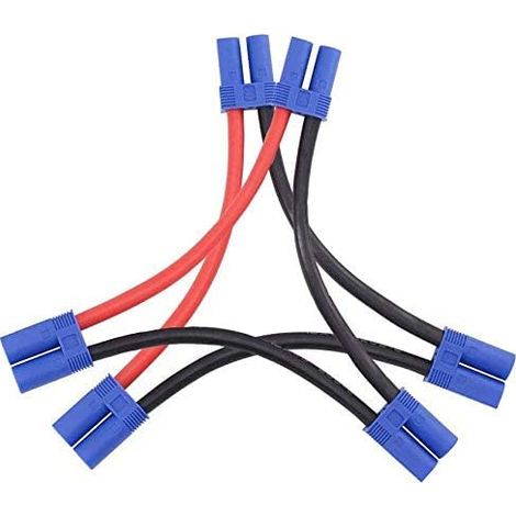 2-Pack Adaptateur 1-Femelle vers 2-Mâles Connecteurs de Batterie Série EC5 avec Câble 10cm 12AWG (1/5)