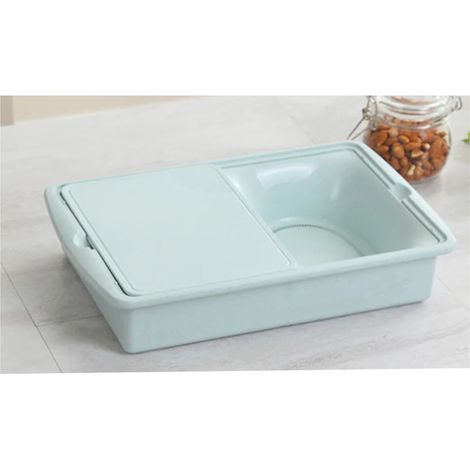 Scolaverdure con scarico tagliere da cucina vassoio multifunzionale 3 in 1 (1/5)