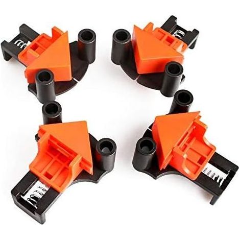 Serre Joint Angle, Pinces à Bois, lot de 4 Pinces à Angle Droit à 60degrés 90degrés 120 degrés, Outillage Bois, localisateur de Trous, Pour le Travail du Bois, le Cadre Photo Bricolage, Outils à Main (1/5)