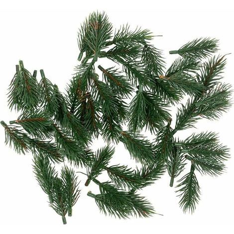 Set of 55 Decorative Fir Branches - Green - 8 cm Long - 55 Artificial Fir Branches - Advent Wreath Decoration - Fir Green (1/4)