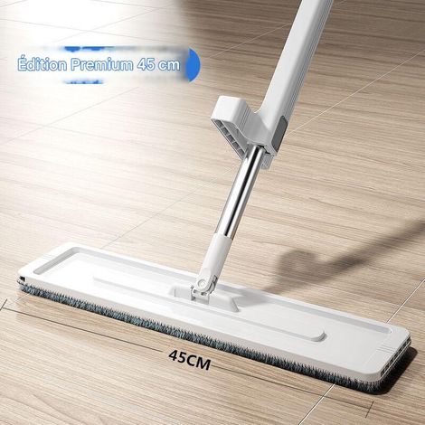 Balai-serpillère plat mains libres - Plusieurs tailles disponibles - 45 cm - Livré avec 3 lingettes