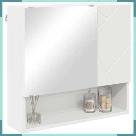 883364 Armoire Miroir Blanc 59 x 17 x 55 cm Bois d'ingénierie (1/5)