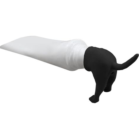 Capuchon de dentifrice drôle en forme de fesses de chien qui fait caca, distributeur de dentifrice noir (1/5)