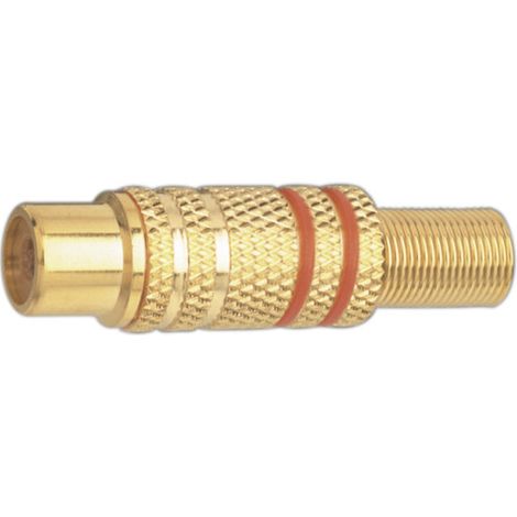 Connecteur femelle RCA métallique Electro DH. Anneaux rouges 10.591/D/R 8430552010950