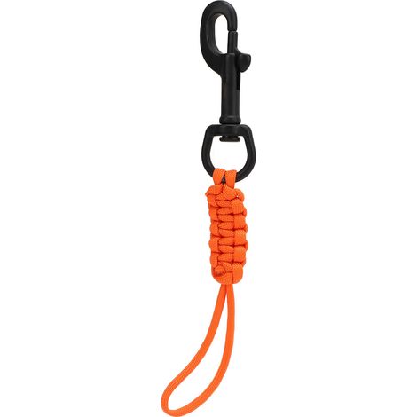 Longe de plongée en acier inoxydable professionnelle, tissée à la main, anti-perte, avec mousqueton à ressort pour gilet stabilisateur, orange (1/5)