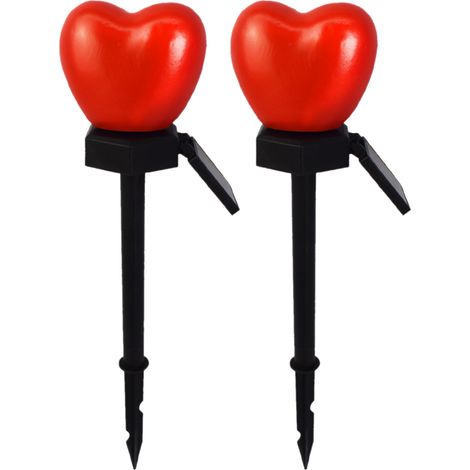 Lampes solaires LED en forme de cœur pour jardin, à piquer, blanc chaud, étanches, pour mariages et fêtes, éclairage paysager, allumage/extinction automatique, lampe décorative pour la Saint-Valentin (1/5)