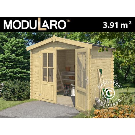 Holzschuppen Oslo 2,3x1,8x2,22m, 28mm, 3,91m², Naturbelassen - Dancover