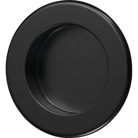 Muschelgriff Aluminium schwarz pulverbeschichtet rund Einlass-Ø 50 mm (1/4)
