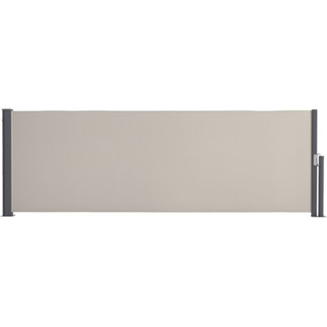 Store latéral, store enrouleur latéral, extensible, brise-vue, aluminium/polyester, 3 x 1 m, gris clair (1/5)
