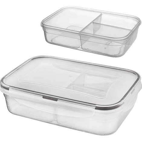 Recipiente para alimentos con tapa y cierre herm茅tico, dividido, 1 l (1/4)