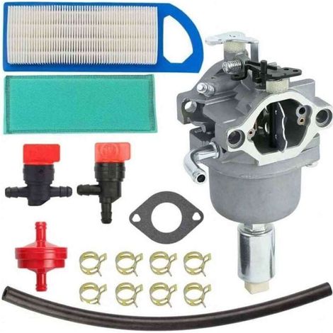 Carburador para motores Briggs & Stratton 594593 591731 590400 796078 498811 794161 795477 de 14,5 HP a 21 HP, kit de ajuste con junta, filtro de aire y manguera de combustible