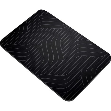 Tapis de bain en pierre de diatomite ING, séchage rapide, antidérapant, 40 x 60 cm, noir (1/5)