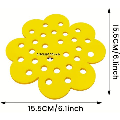 1 plateau flottant île à abeilles, décor pour étang de jardin pour que les abeilles, insectes et papillons boivent et se reposent, Jaune (1/4)