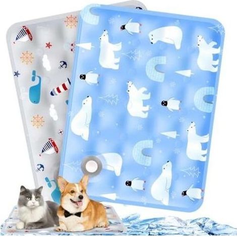 Tapis Rafraichissant Chien Tapis Rafraichissant Chat Resistant Tapis Refrigerant pour Chien Auto-refroidissant, Tapis Refroidissant pour Chien Chat, 40x50cm, Bleu (1/5)
