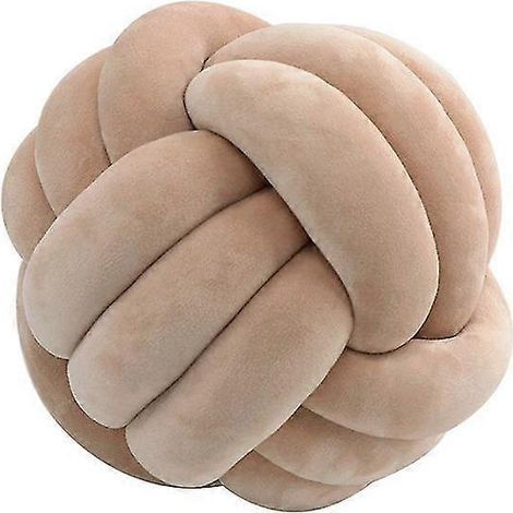 Coussin décoratif rond à nœud doux, 20 x 20 cm, kaki. (1/5)