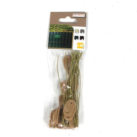 Set de fixation clip 50x fil pour les tapis pare-vue en PVC, bambou