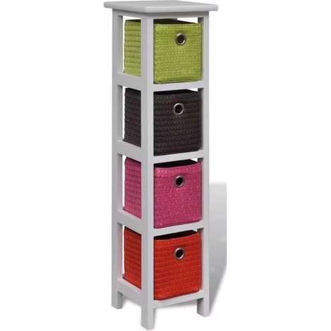 Chiffonnier 4 tiroirs bois blanc Finess (1/3)
