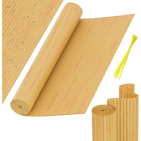 TolleTour Canne in PVC per giardino, balcone e terrazza – Frangivista e frangivento, stabile e facile da tagliare Bambù 180 x 300cm