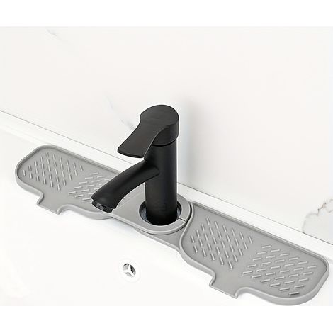 1 alfombrilla de silicona para desagüe, alfombrilla antisalpicaduras para grifo de cocina, alfombrilla de almacenamiento para vasos y jabón de baño (1/5)