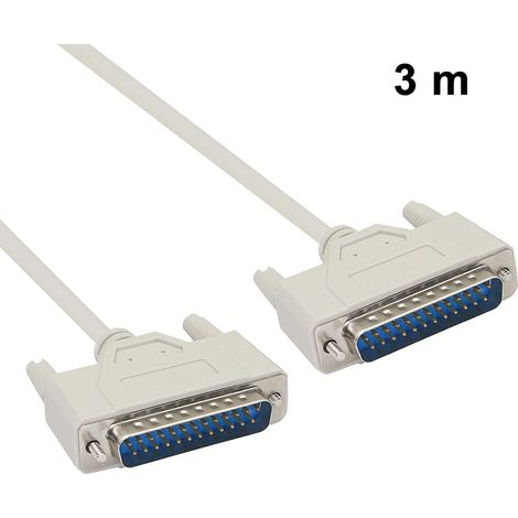 Câble Parallèle DB25 Mâle-Mâle - 1,5 m ou 3 m - Pour Imprimante Scanner Compatible IEEE-1284 - 1 Pièce (1/5)