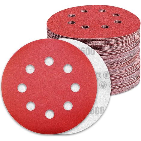 Schleifscheiben 125mm Klett 600 Körnung 8 Loch 100 Stück P600 (1/5)