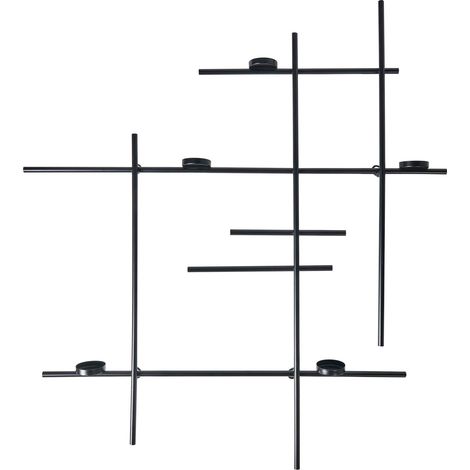 Wandkerzenhalter PORTO 74 cm Schwarz (1/5)