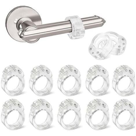 12 Pièces Porte en Silicone Anti-Poignée De Porte Protection Poignee Porte De Mur Et De Meubles de fenêtre, Flexible et étirable (Transparent) (1/5)