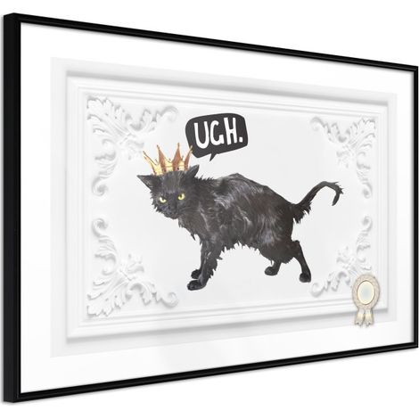 Affiche Murale Encadrée "Cat Rules I" 30 x 20 cm Noir