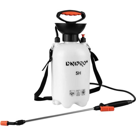 Dnipro-M Pulverizador Manual 5L, Manguera 130 cm, Asta 35 cm, Presión 1,5-3 Bar, Bomba Mecánica, Depósito ABS, Fumigador Portátil Jardín y Huerto. 5H