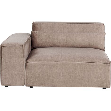 Corner Seat HELLNAR Fabric Light Brown Right Hand (1/5)