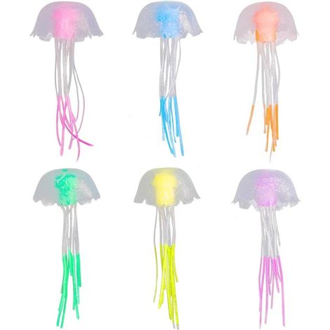 Meduse decorative galleggianti per acquario, movimento realistico, 6 pezzi multicolore (1/5)
