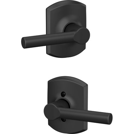 F10 BRW 622 GRW Greenwich Collection Broadway Poignée de serrure de passage Noir mat (1/5)