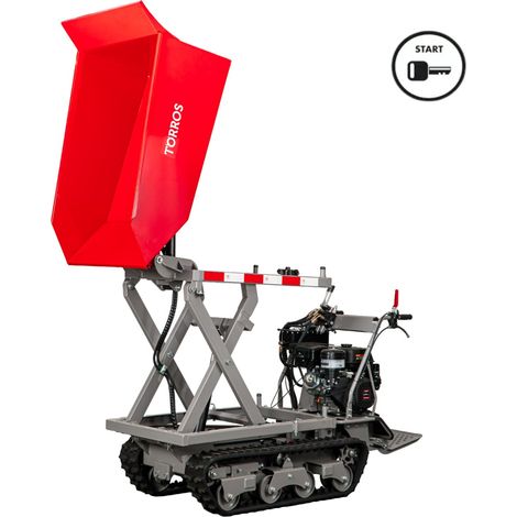 Torros – Minidumper à chenilles 800kg – Élévateur hydraulique à ciseaux – Moteur 13CH – 6 vitesses – Pour terrains accidentés – MRDS800H6E (1/5)